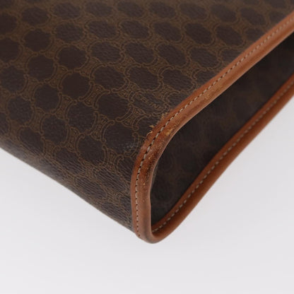 Celine Macadam Pochette Canvas and Leather, BROWN, CANVAS, Clutche & pouche