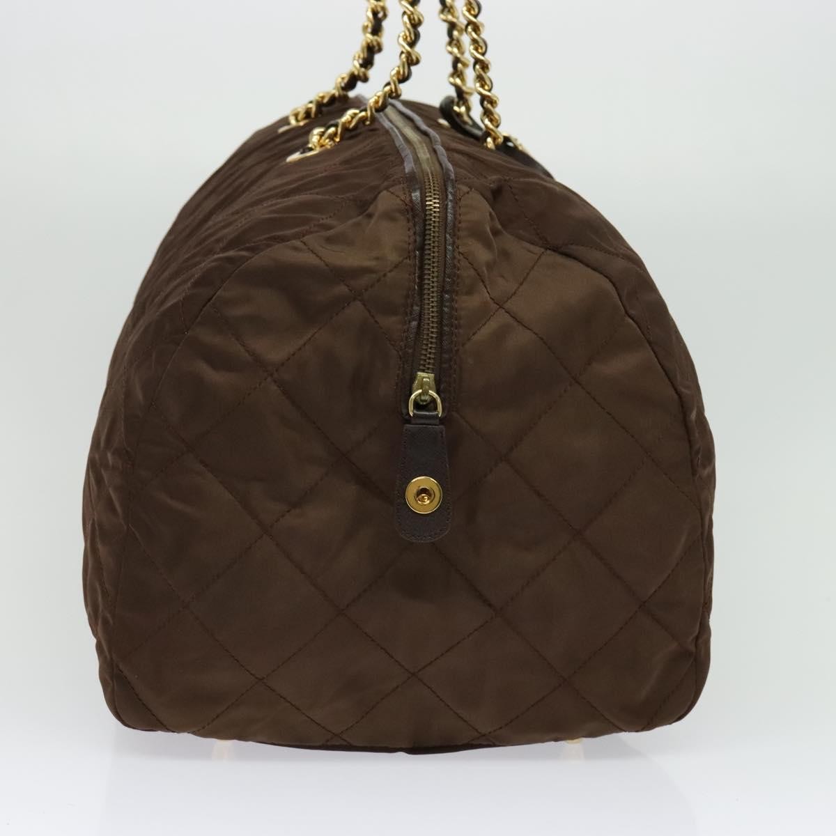 Prada Boston Bag Quilted tessuto, BROWN, NYLON, Travel bag