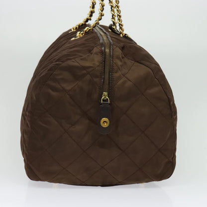 Prada Boston Bag Quilted tessuto, BROWN, NYLON, Travel bag