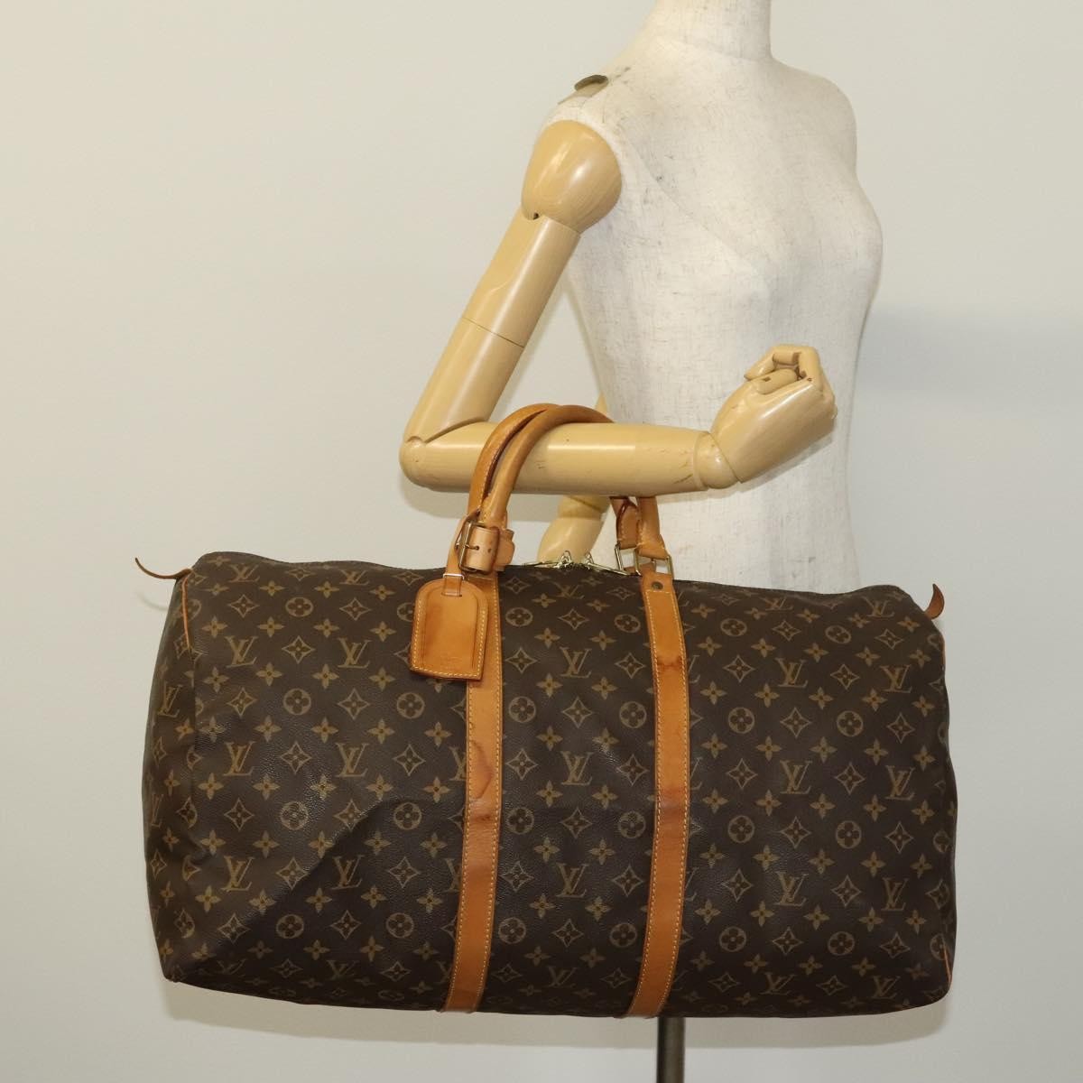 Louis Vuitton Keepall Bag Monogram Canvas, BROWN, CANVAS, Travel bag