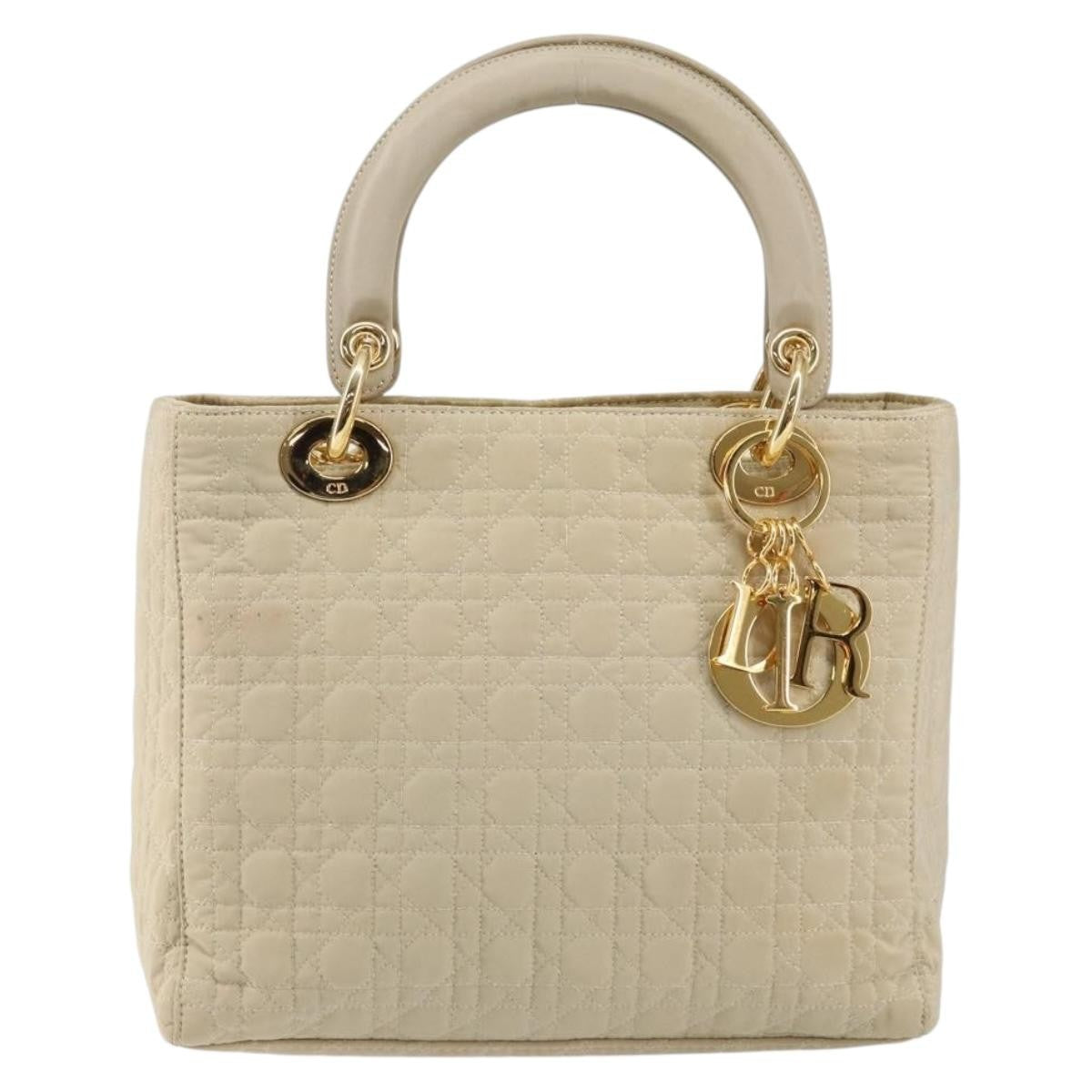 Christian Dior Lady Dior Bag Nylon, BEIGE, NYLON, Handbag