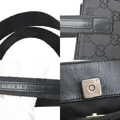 Gucci Double Pocket Tote GG Canvas, BLACK, CANVAS, Shoulder bag