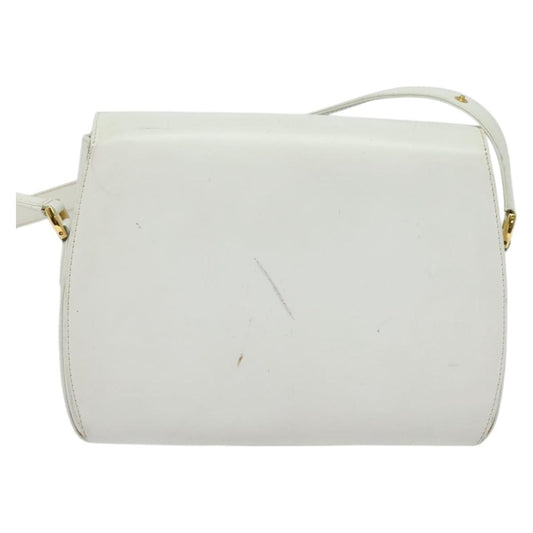 Gucci Vintage Flap Crossbody Bag Leather, WHITE, LEATHER, Shoulder bag