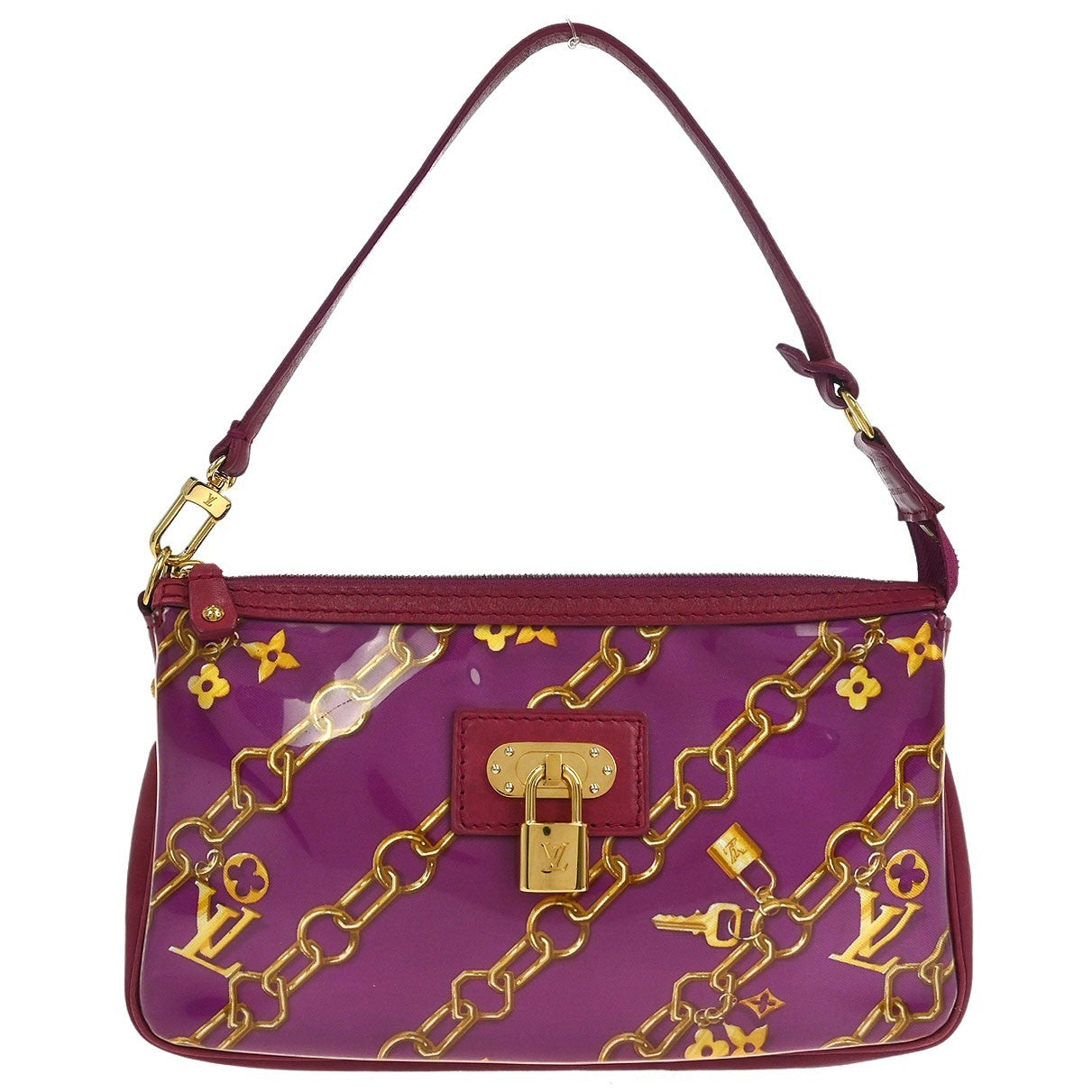Louis Vuitton Charms Pochette PVC Over Printed Silk, PINK, PVC, Clutche & pouche