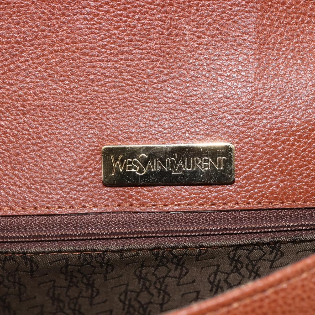 Saint Laurent Vintage Shoulder Bag Leather, BROWN, LEATHER, Shoulder bag