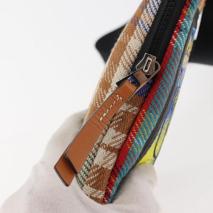 Loewe Eye/Loewe/Nature Zip Neck Pouch Canvas with Applique, MULTICOLOUR, CANVAS, Clutche & pouche