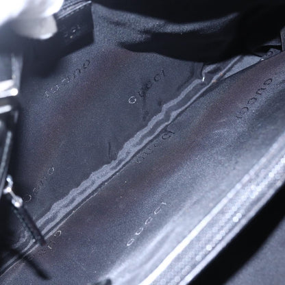 Gucci Vintage Bamboo Handle Tote Nylon, BLACK, NYLON, Handbag