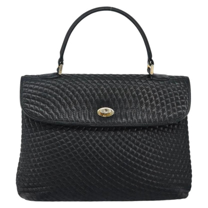 Bally Vintage Handbag Quilted Leather, BLACK, LEATHER, Handbag