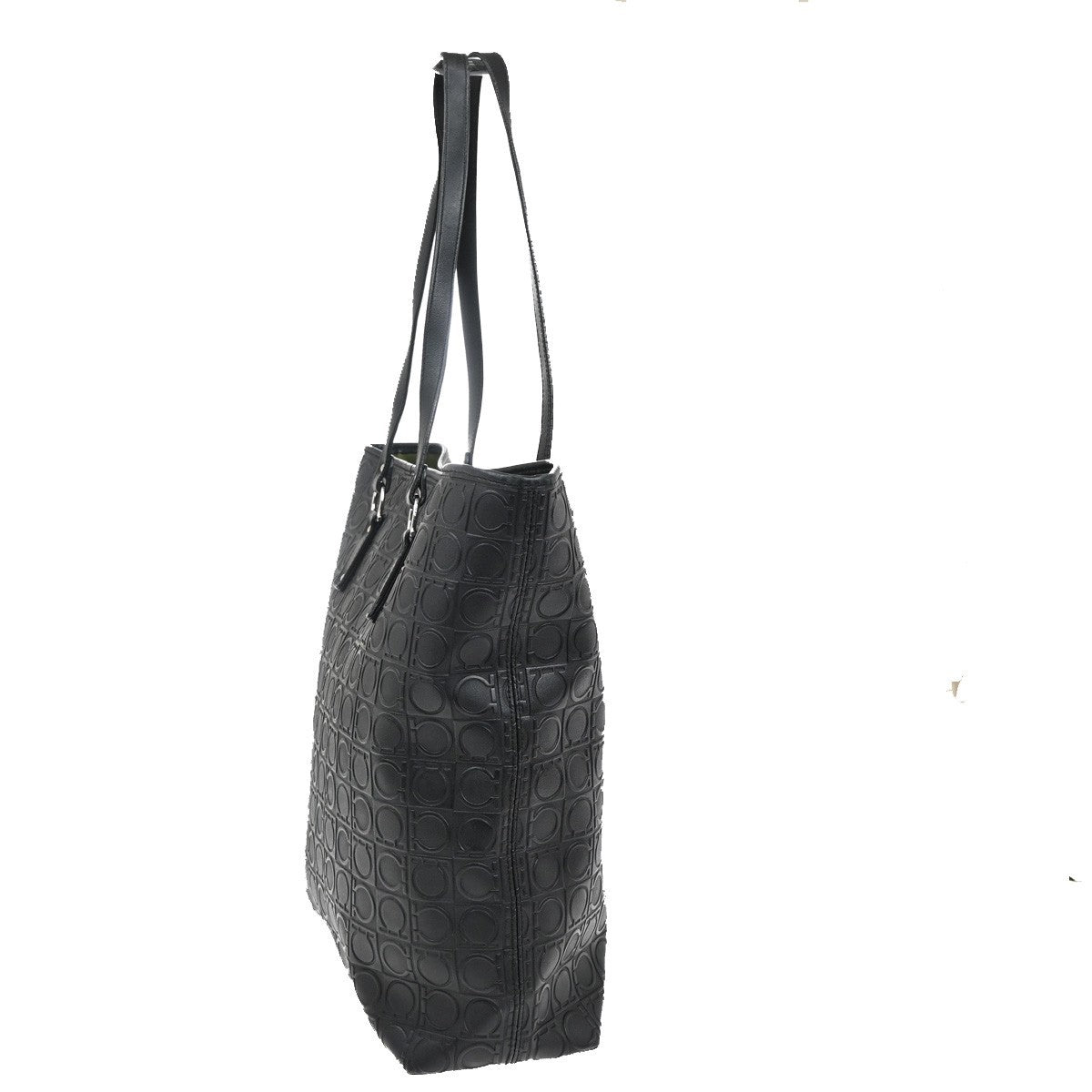Salvatore Ferragamo Gancini Tote Gancini Canvas, Black, Canvas, Tote Bag