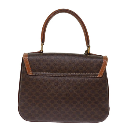 Celine Vintage Convertible Top Handle Bag Macadam Coated Canvas, BROWN, CANVAS, Handbag