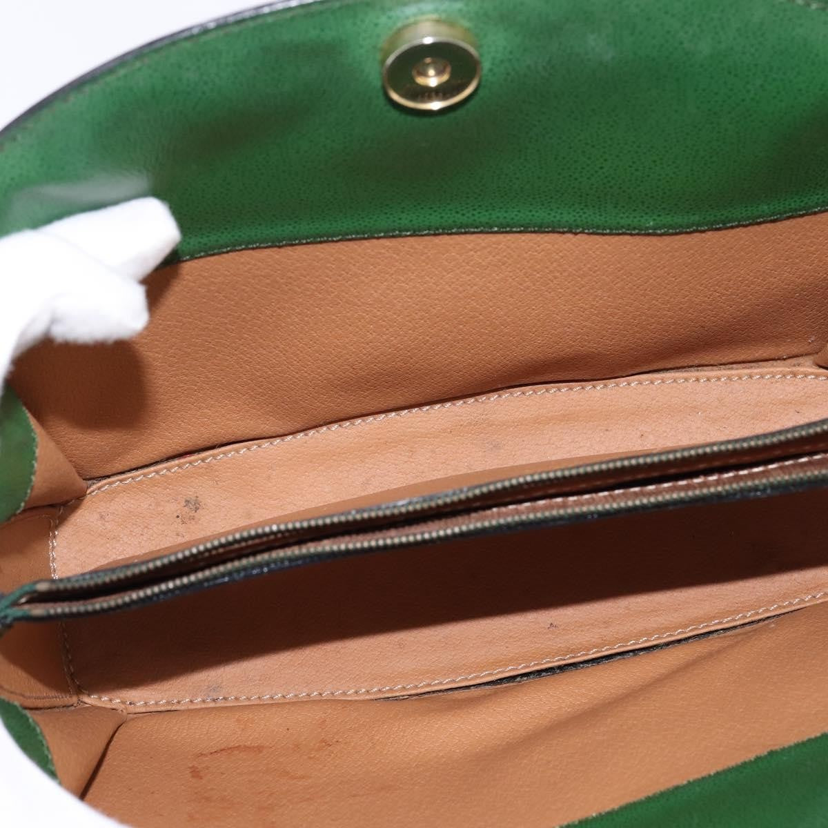 Celine Shoulder Bag Leather, GREEN, LEATHER, Shoulder bag