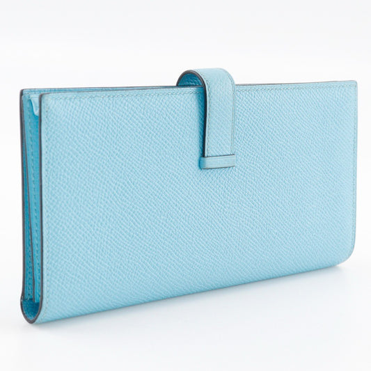 Hermes Bearn Wallet Epsom, BLUE, LEATHER, Wallets