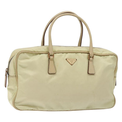 Prada Vintage Zip Handbag Tessuto, BEIGE, NYLON, Handbag