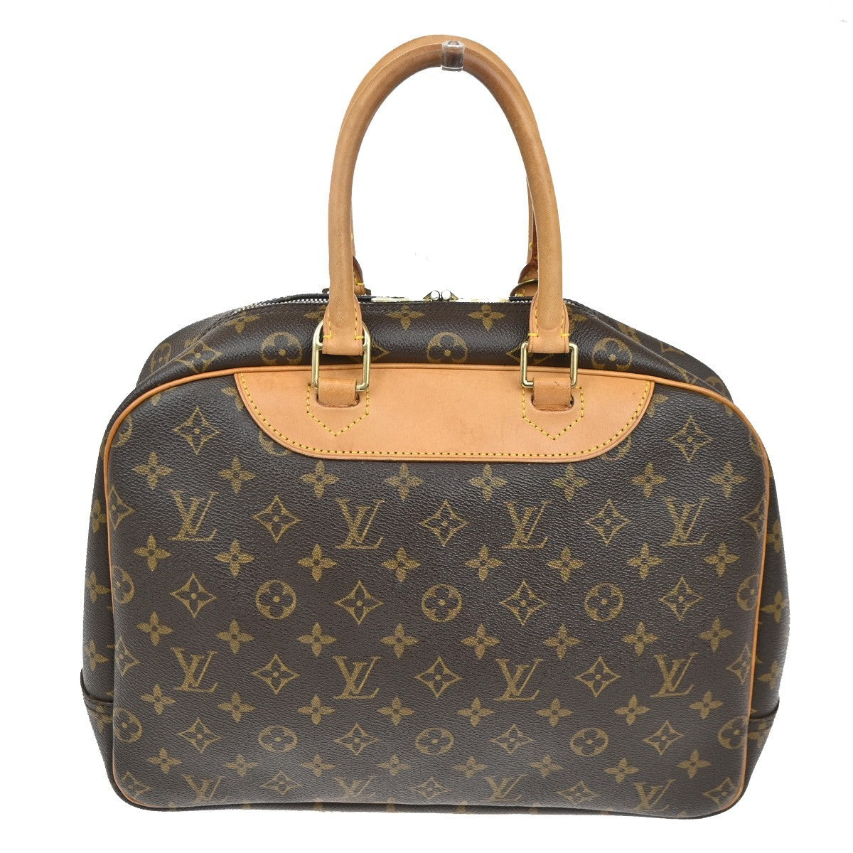 Louis Vuitton Deauville Handbag Monogram Canvas, BROWN, CANVAS, Handbag