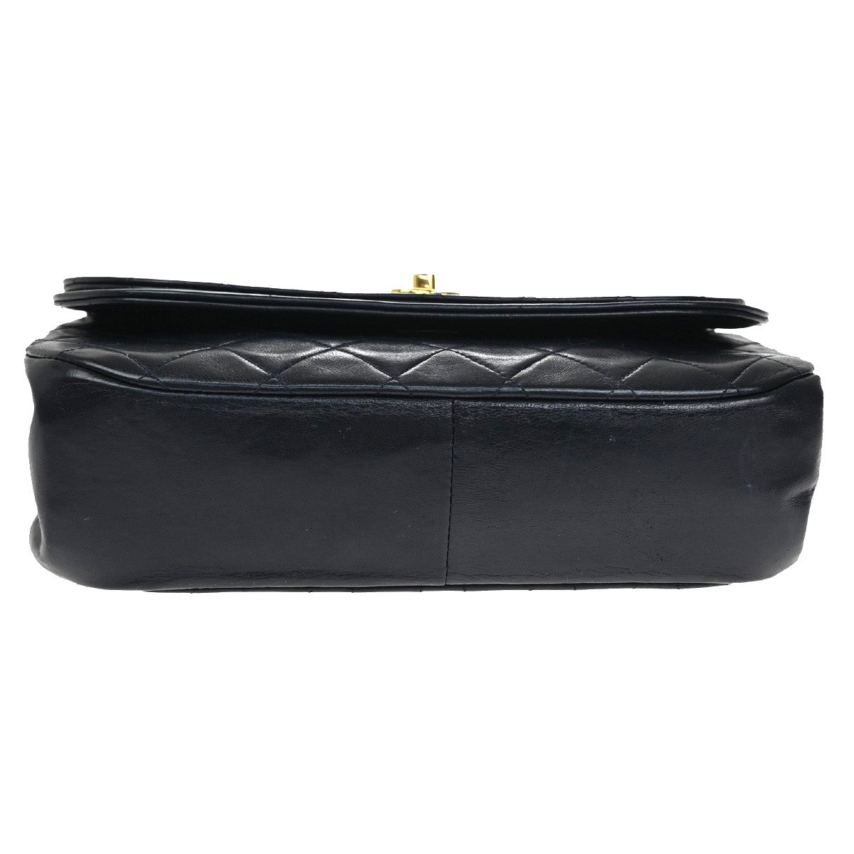 Chanel Vintage Flap Bag Leather, BLACK, LEATHER, Shoulder bag