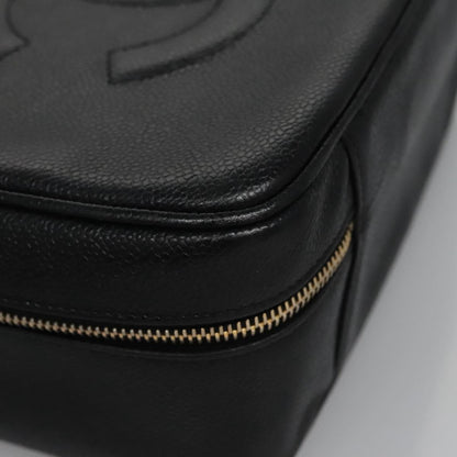 Chanel Vintage Timeless Zip Around Vanity Case Caviar, BLACK, LEATHER, Toiletry Case