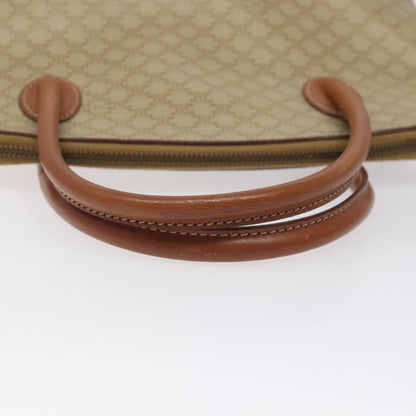 Celine Vintage Macadam Handbag Canvas and Leather, Beige, Canvas, Handbag