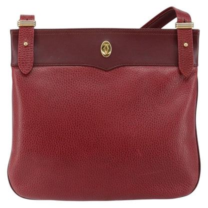 cartier Must de Cartier Shoulder Bag Leather, BURGUNDY, LEATHER, Shoulder bag