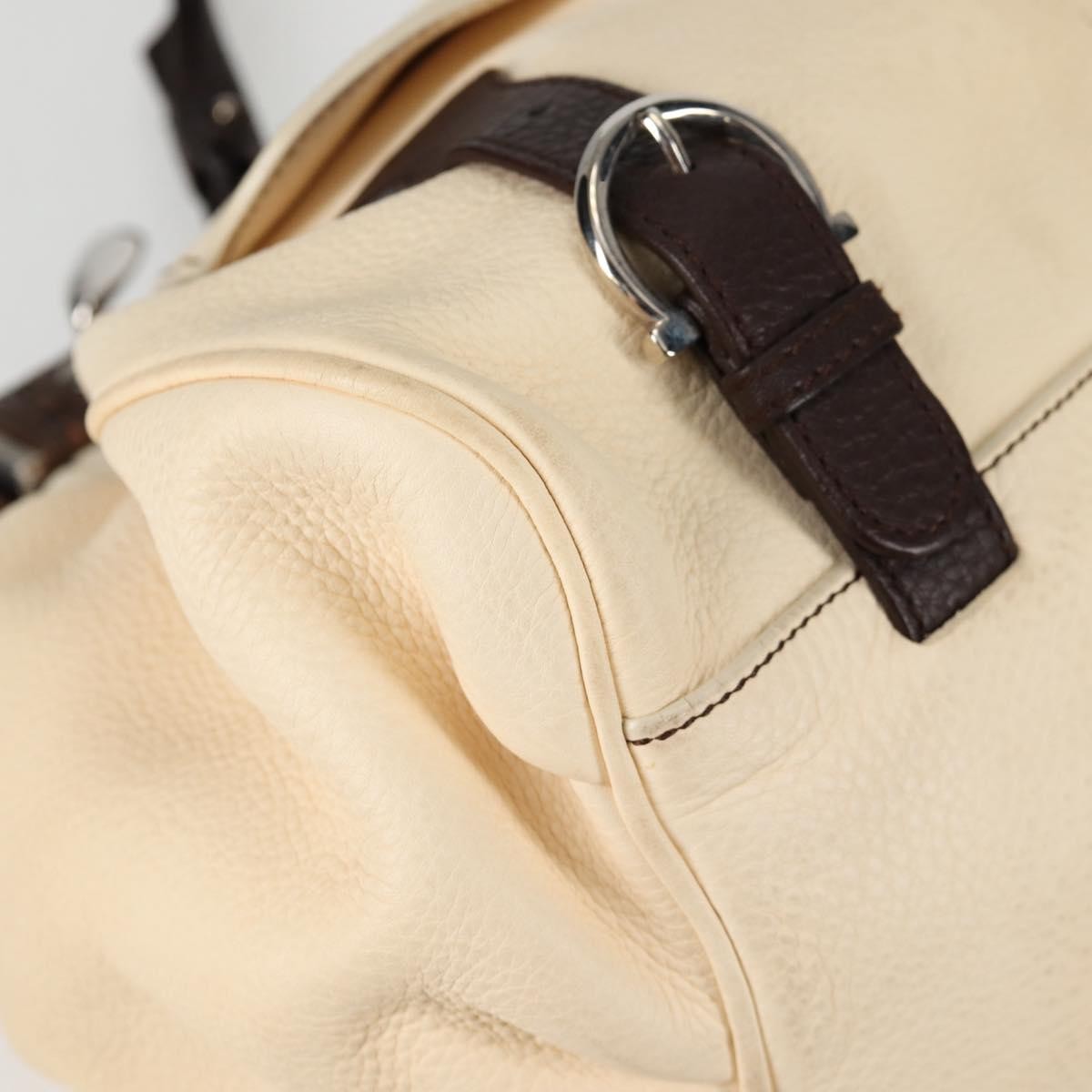 Salvatore Ferragamo Gancini handbag Leather, BEIGE, LEATHER, Handbag