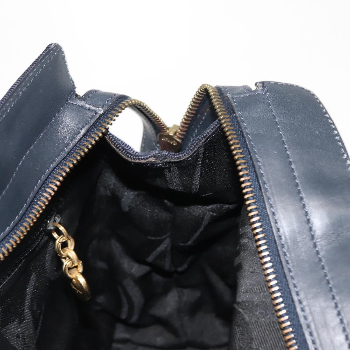 Salvatore Ferragamo Vala Handbag Canvas, NAVY, CANVAS, Handbag