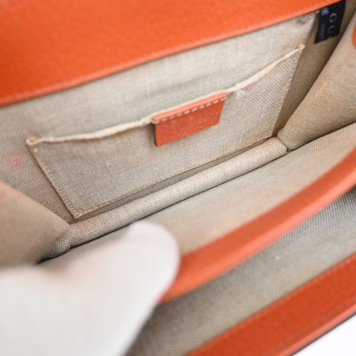 Gucci Interlocking Shoulder Bag Leather, ORANGE, LEATHER, Shoulder bag