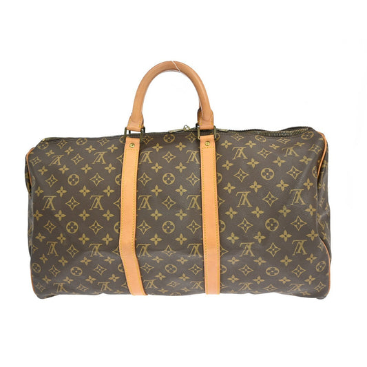 Louis Vuitton Keepall Bag Monogram Canvas, BROWN, CANVAS, Travel bag