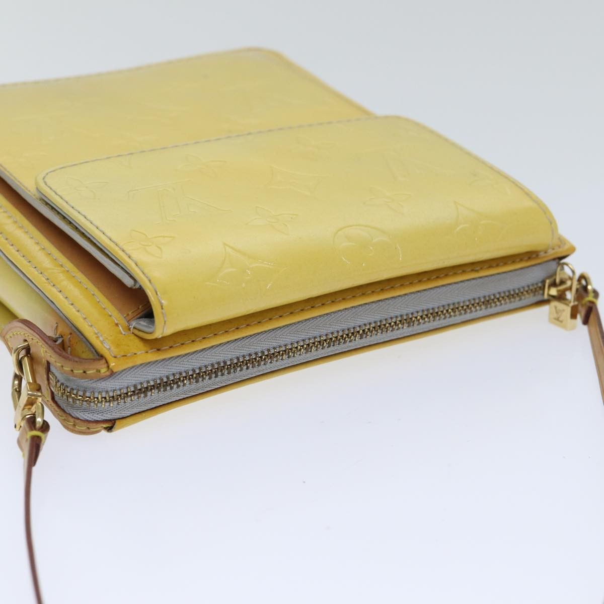Louis Vuitton Mott Handbag Monogram Vernis, YELLOW, PATENT_LEATHER, Handbag