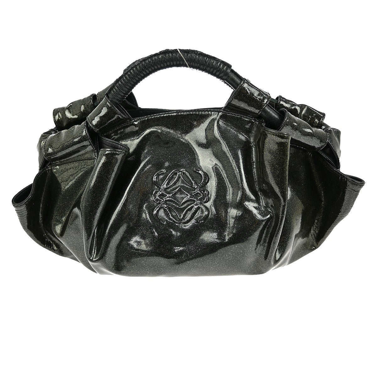 Loewe Aire Hobo Patent, BLACK, PATENT_LEATHER, Handbag