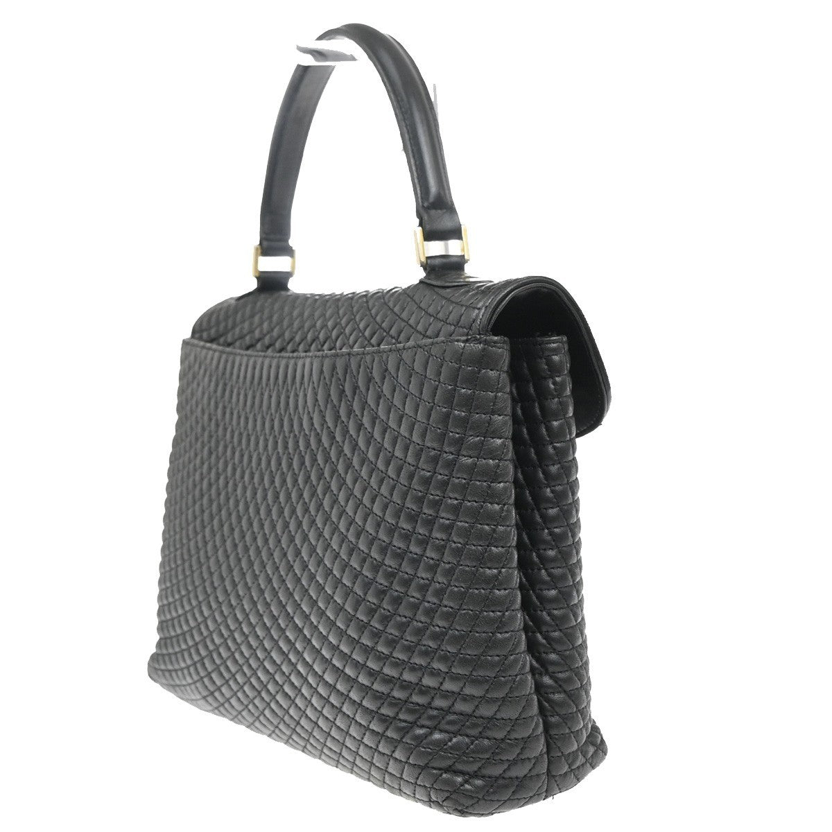 Bally Vintage Handbag Quilted Leather, BLACK, LEATHER, Handbag