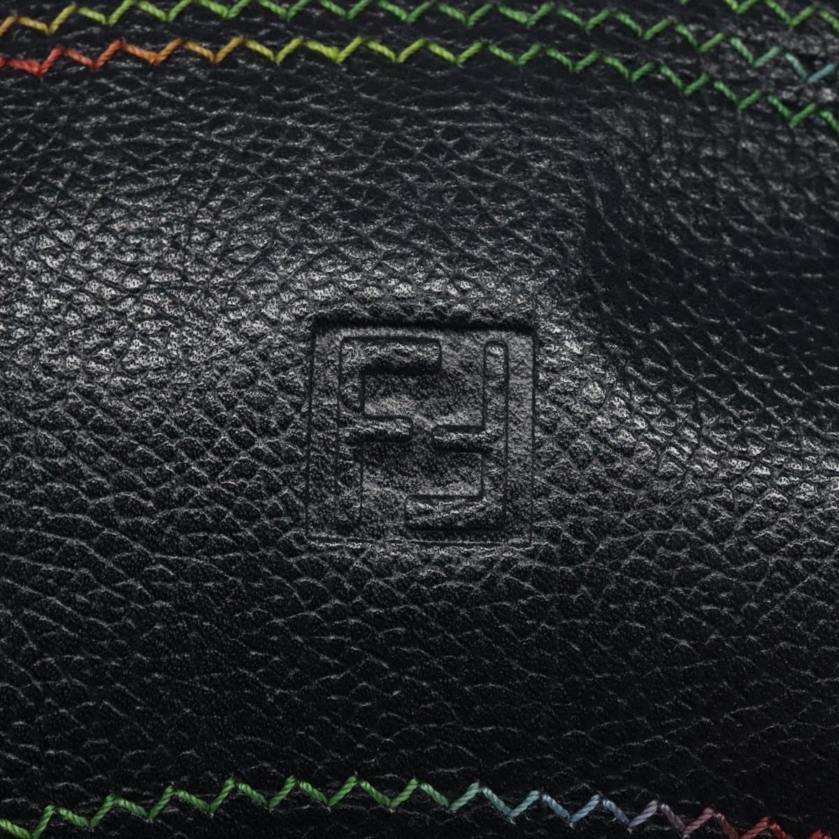 Fendi Vintage Zip Crossbody Bag Leather, NAVY, LEATHER, Shoulder bag