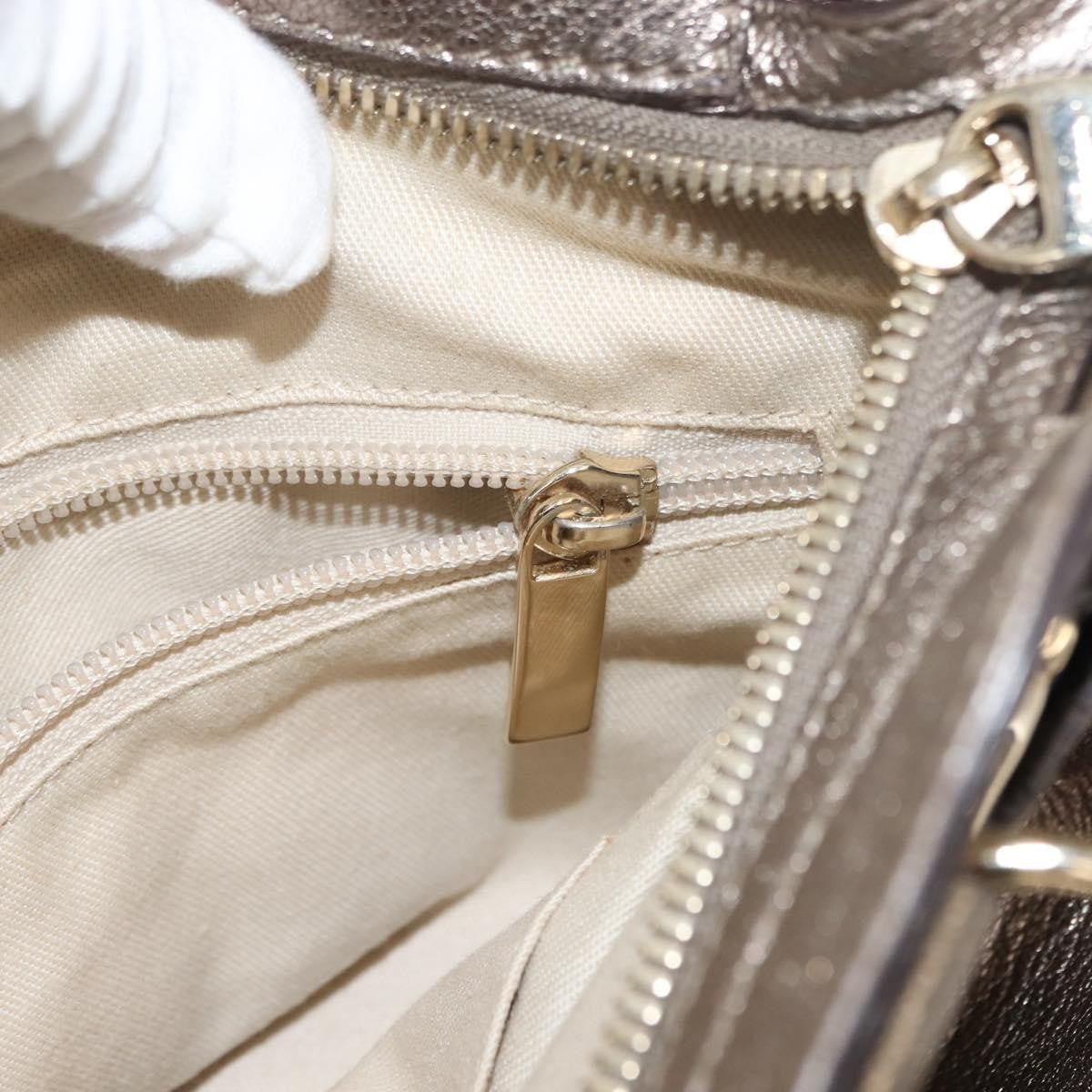 Salvatore Ferragamo Gancini Tote Leather, GOLD, LEATHER, Tote bag