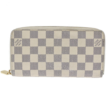 Louis Vuitton Zippy Wallet NM Damier Azur, WHITE, CANVAS, Wallets