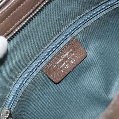 Salvatore Ferragamo Gancini handbag Leather, BROWN, LEATHER, Handbag