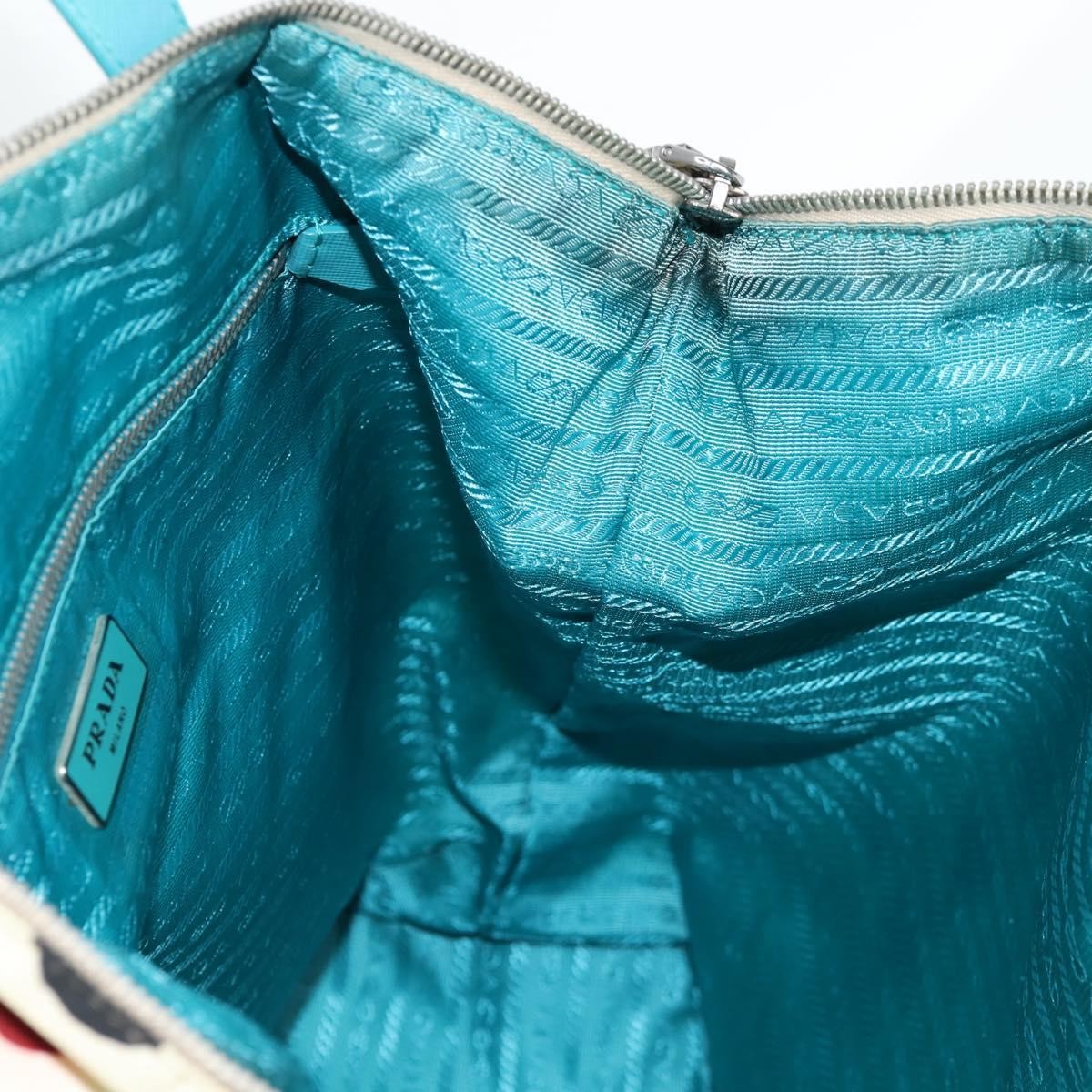 Prada Convertible Tote Printed Tessuto with Saffiano, WHITE, NYLON, Tote bag