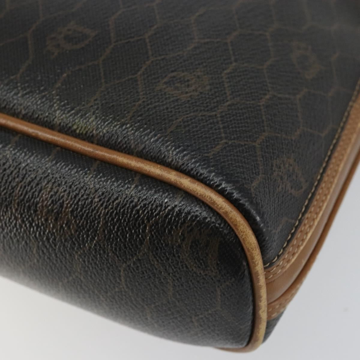 Christian Dior Vintage Honeycomb Handbag Canvas Leather, BLACK, CANVAS, Handbag