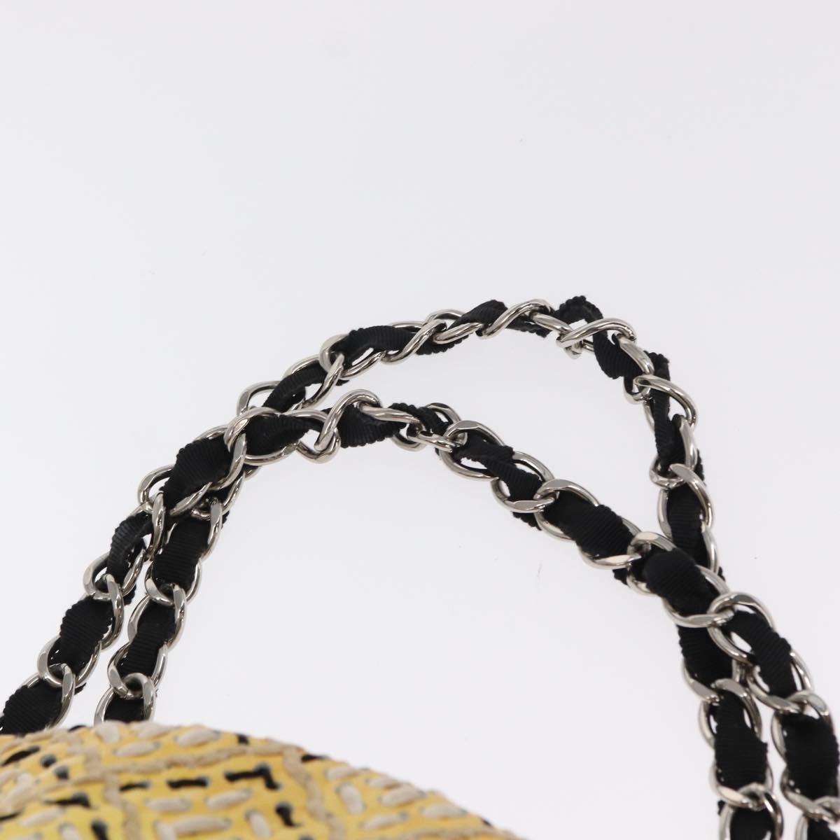 Chanel Just Mademoiselle Bag Woven Stitch Patent, YELLOW, PATENT_LEATHER, Shoulder bag