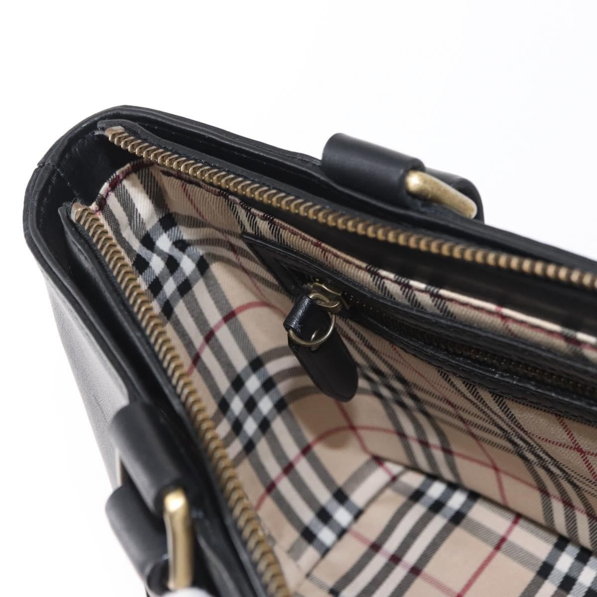 Burberry Vintage tote bag Leather, BLACK, LEATHER, Tote bag