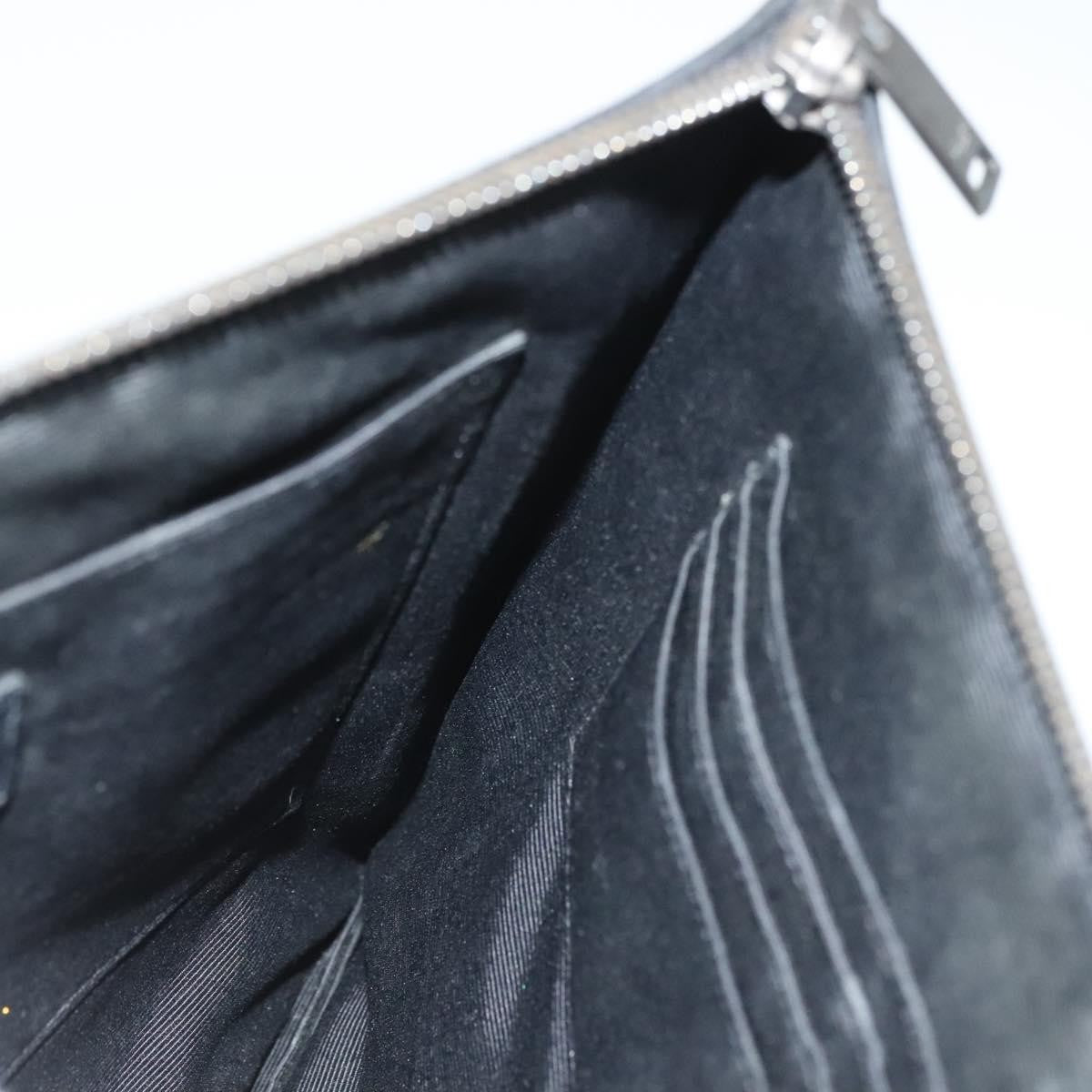 Saint Laurent Stars Zip Pouch Leather, BLACK, LEATHER, Clutche & pouche