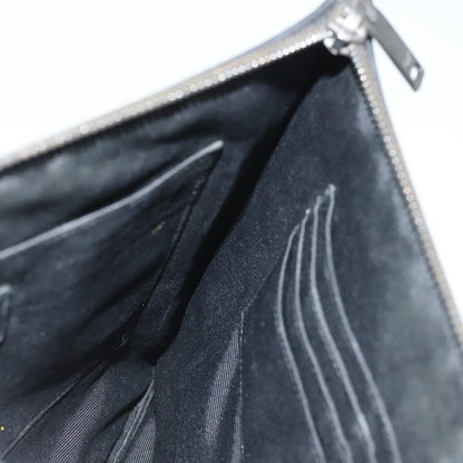 Saint Laurent Stars Zip Pouch Leather, BLACK, LEATHER, Clutche & pouche