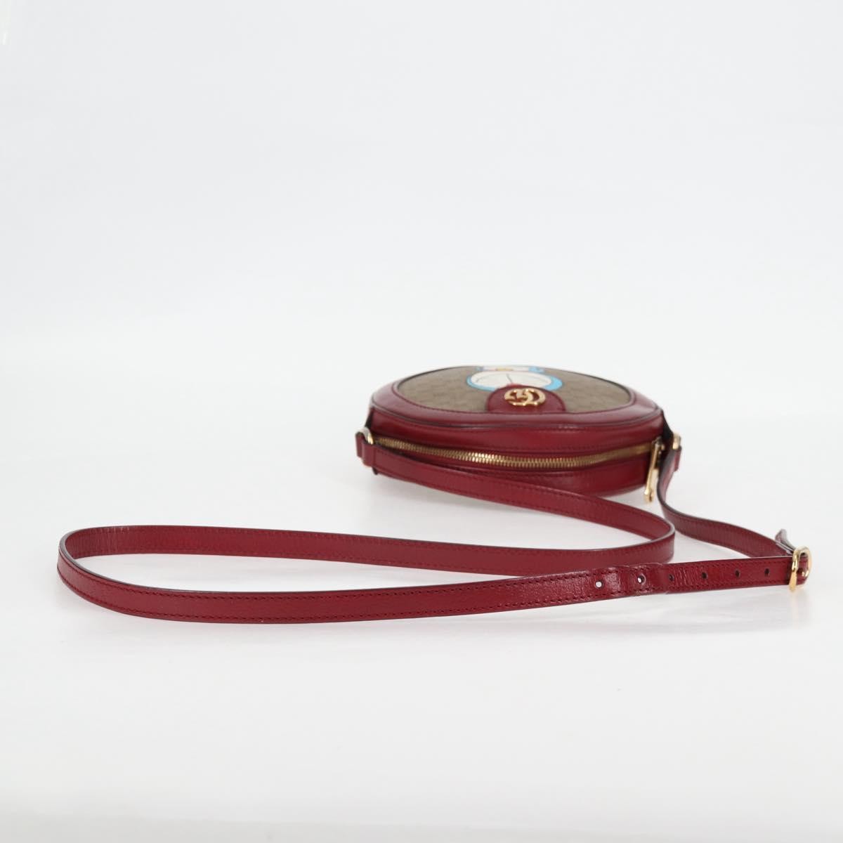 Gucci Doraemon Round Shoulder Bag Printed Mini GG Coated Canvas, BEIGE, PVC, Shoulder bag