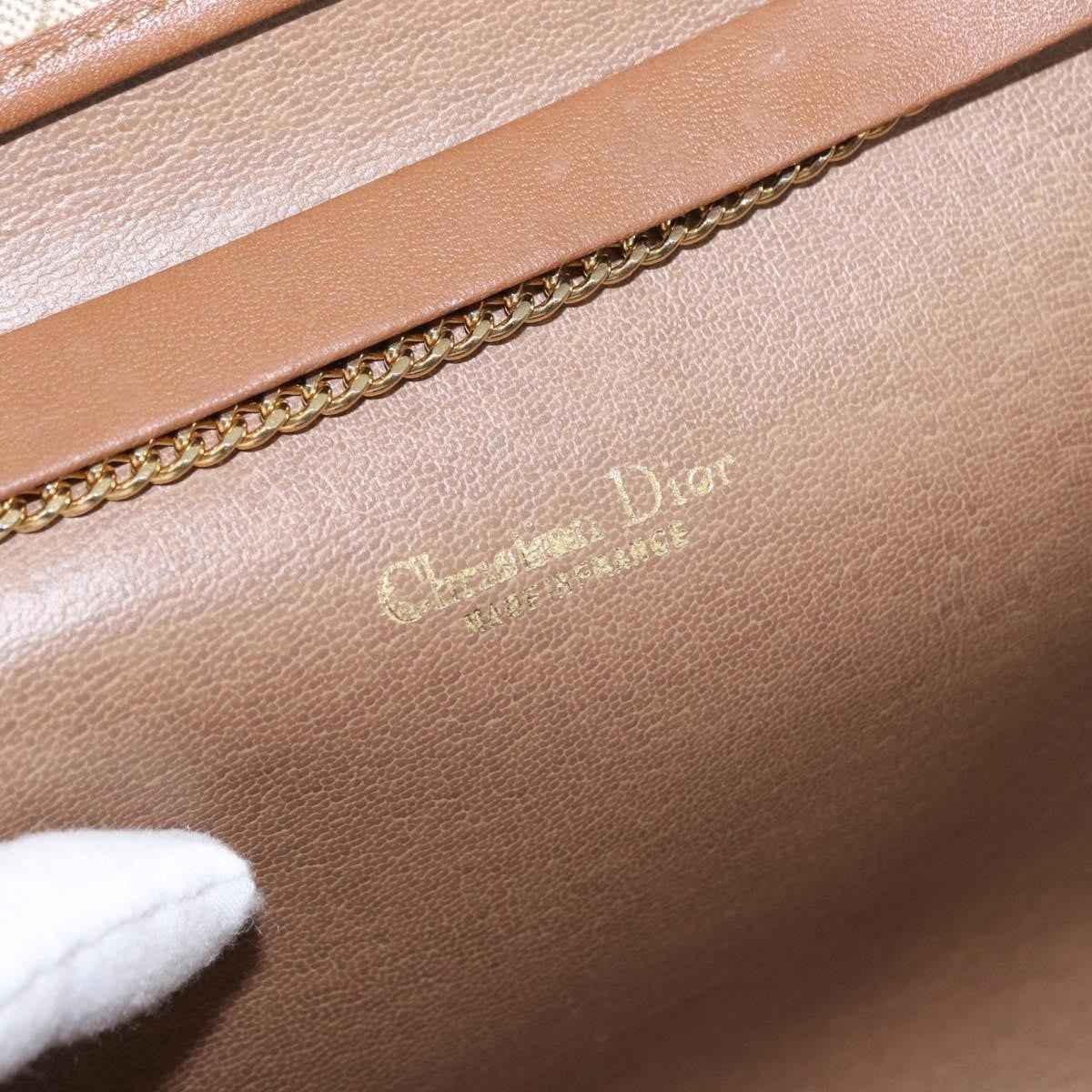 Christian Dior Vintage Honeycomb Flap Crossbody Bag Coated Canvas, BEIGE, CANVAS, Shoulder bag