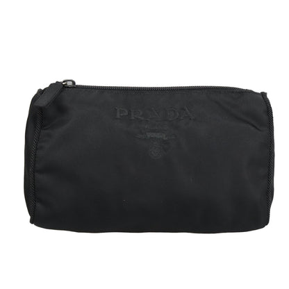 Prada Zip Pouch Tessuto, BLACK, NYLON, Clutche & pouche