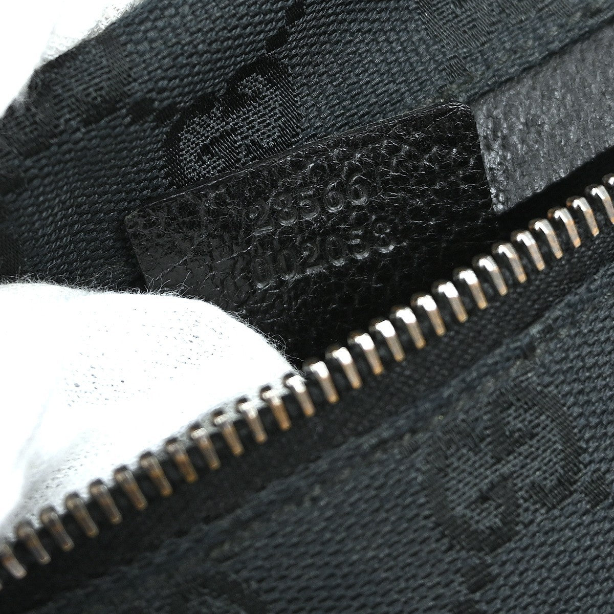 Gucci Vintage Double Belt Bag GG Canvas with Leather, BLACK, CANVAS, Clutche & pouche