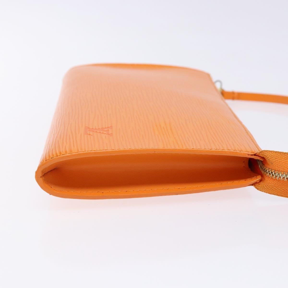 Louis Vuitton Pochette Accessoires Epi Leather, ORANGE, LEATHER, Clutche & pouche