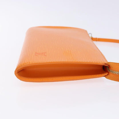 Louis Vuitton Pochette Accessoires Epi Leather, ORANGE, LEATHER, Clutche & pouche