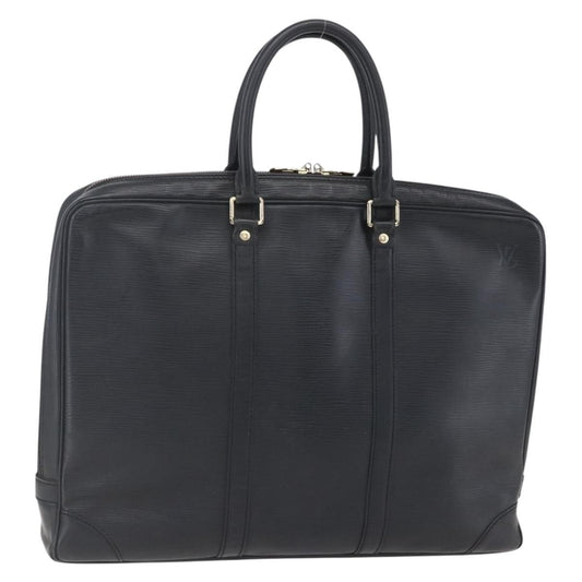 Louis Vuitton Porte Documents Voyage Epi Leather, BLACK, LEATHER, Briefcase