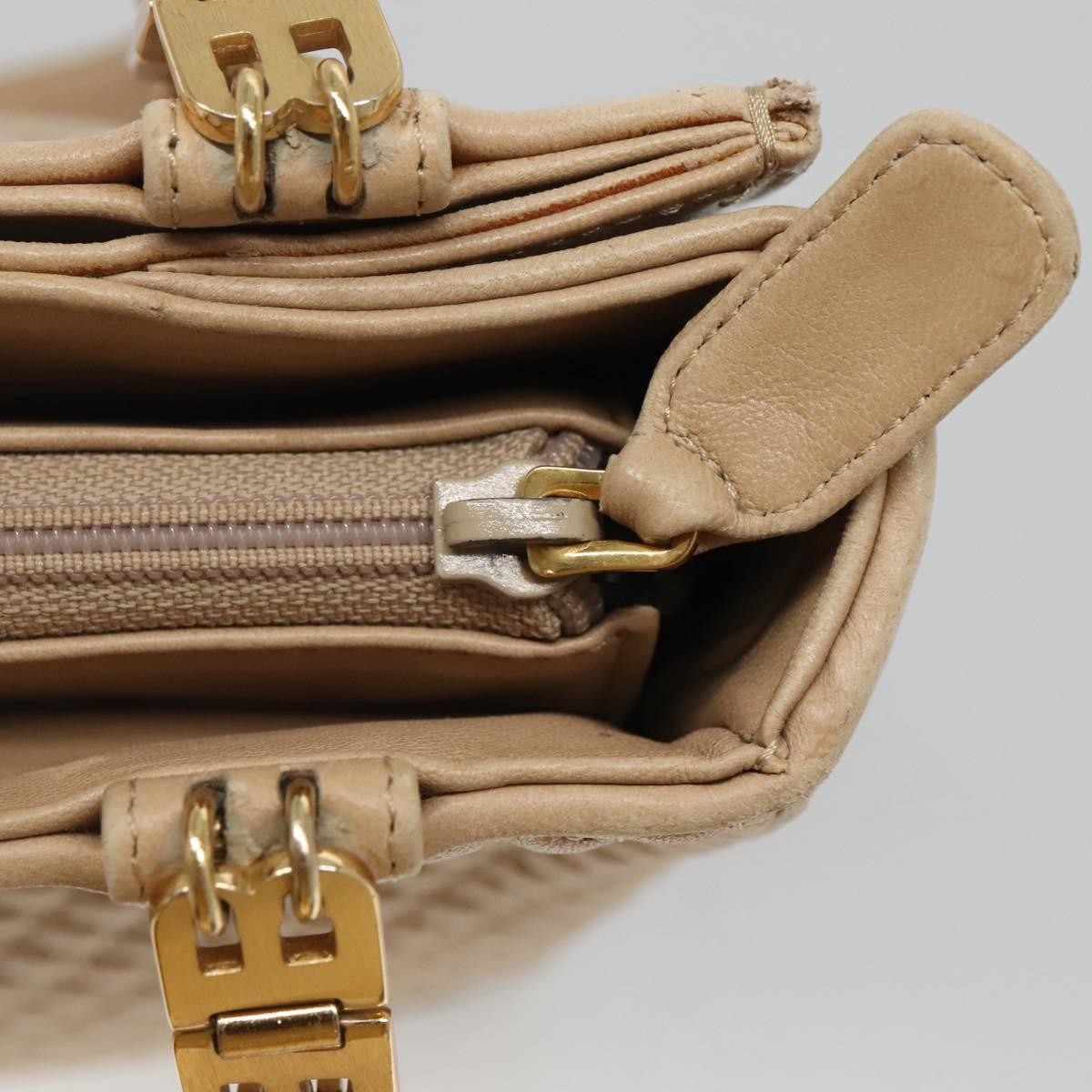 Bally Vintage Chain Shoulder Bag Quilted Leather, BEIGE, LEATHER, Shoulder bag