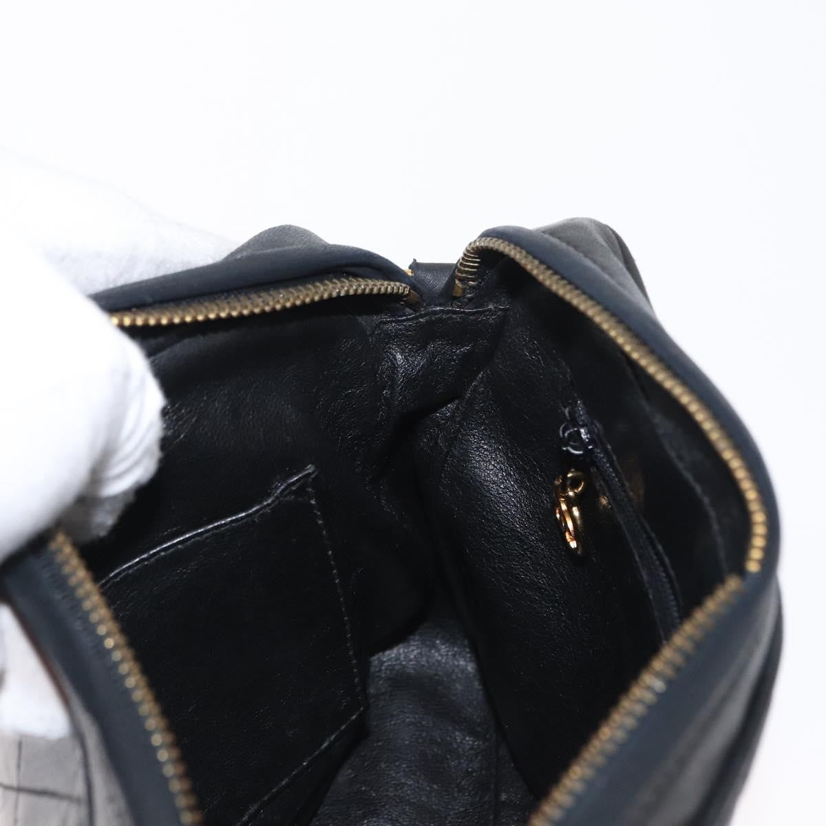 Chanel CC Chain & Tassel Front Pocket Camera Bag Quilted Lambskin, BLACK, LEATHER, Shoulder bag