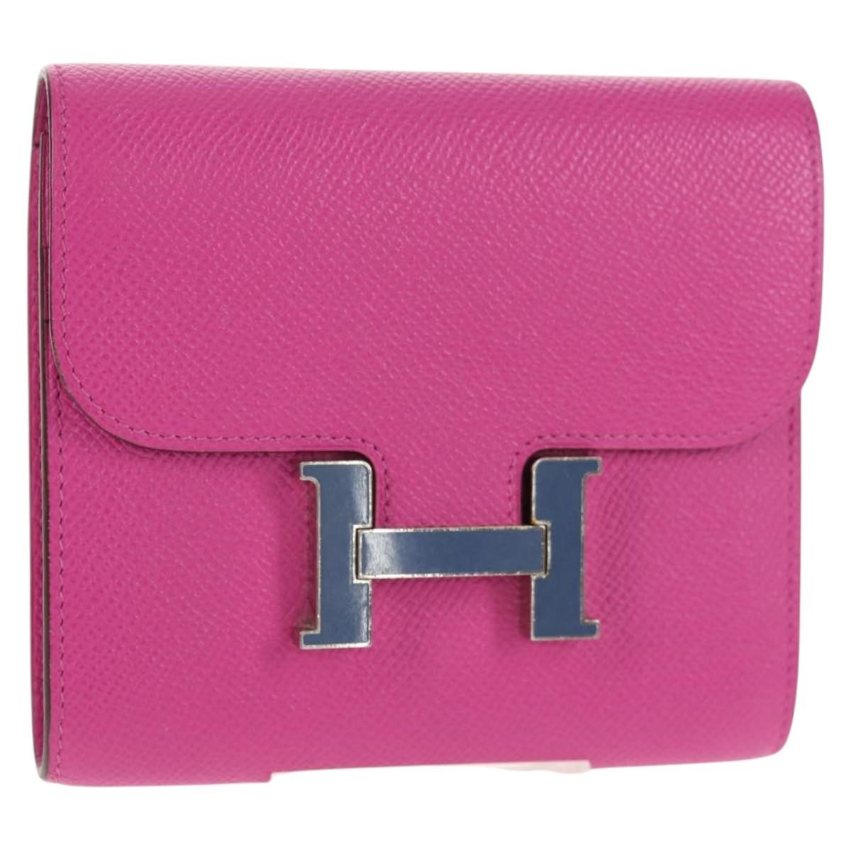 Hermes Constance Slim Wallet Epsom, PURPLE, LEATHER, Wallets