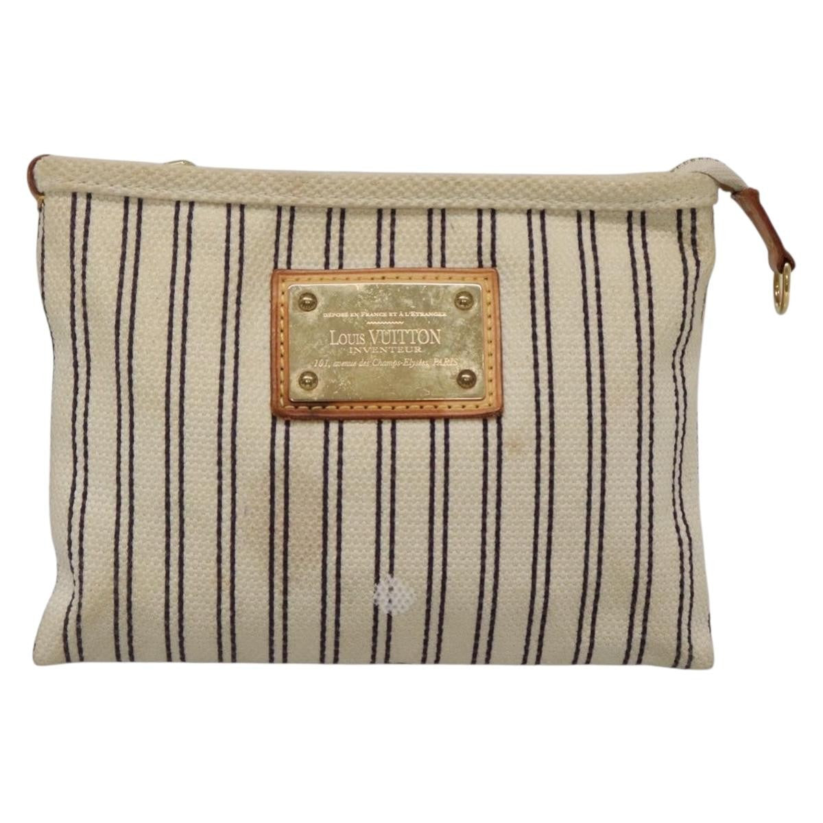 Louis Vuitton Antigua Pouch Canvas, WHITE, CANVAS, Clutche & pouche